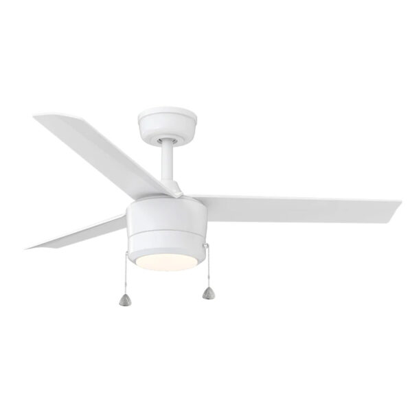 44” Tritour Builder Fan in Matte White & White Blades with Pull Chain