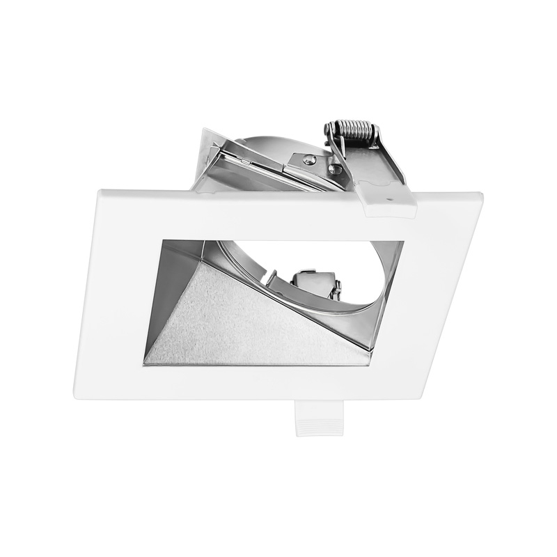 4-in Square Wall Washer Trim White Trim and Aluminum Body