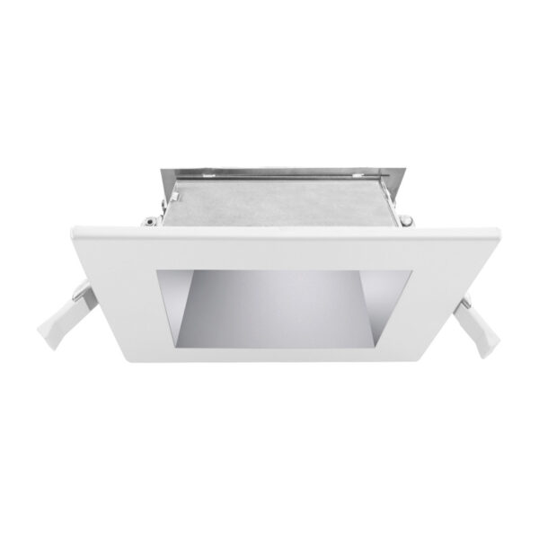 4-in Square Reflector Trim 65° Light Distribution White Lip and Aluminum Body