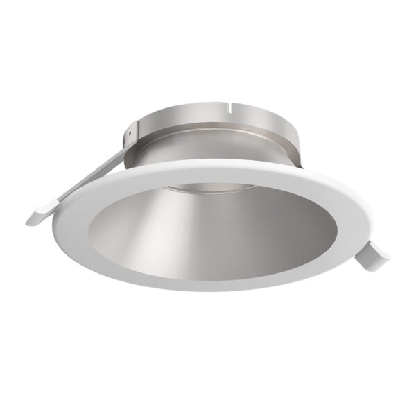 6-in Round Reflector Trim, 70° Light Distribution White Lip and Aluminum Body