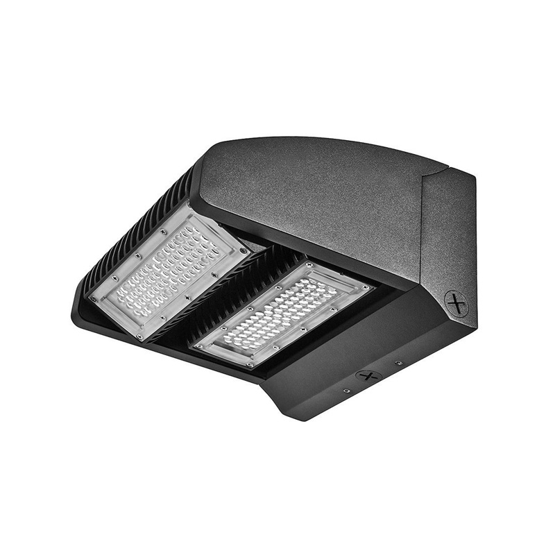 360 SERIES LED Rotatable Wall Pack 80W Double-Bar Black Clear PC Lens