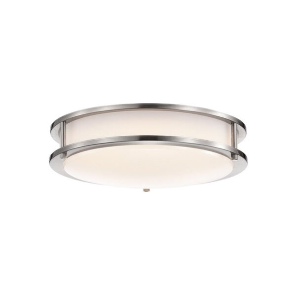 ECO SERIES LED Ceiling Light 12-inch 18W Satin Nickel Trim Frosted Acrylic Lens