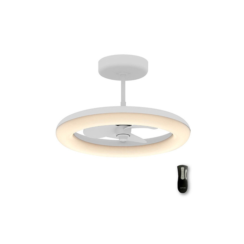 Helium 24” Indoor/Outdoor Matte White Integrated LED Fandalier with Remote Control