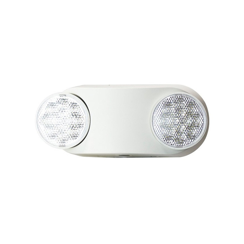 LED Emergency Bug Eye Light 90-min Battery Backup with Two 1.2W LED Lamp Heads White