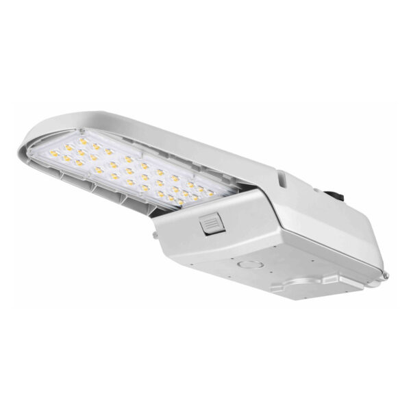 MRL02 SERIES LED Street Light 105W w/ Photocell Silver Clear PC Lens