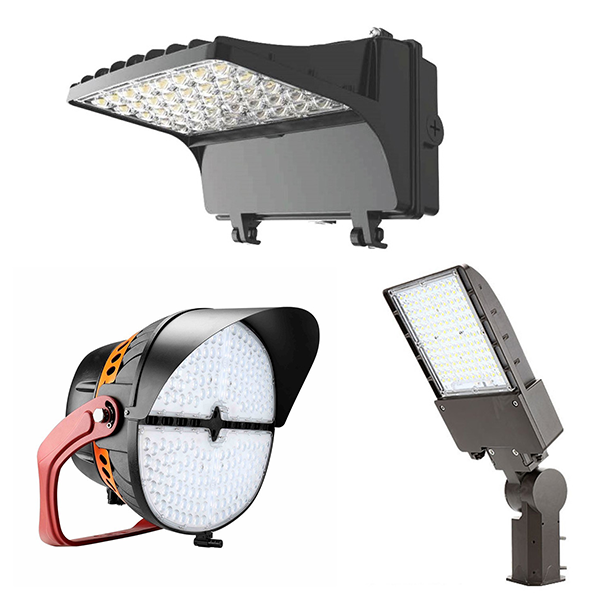 outdoor lighting solutions with a stadium light and street light 