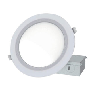 FLK, 6" Commercial Downlight , 120-277VAC, Power: 6/8/10W Adjustable , 2700/3000/3500/4000K/5000K 5CCT Adjustable, 125lm/w, 0-10V & Triac Dim, White finish