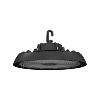 FLK, 100/125/150W  tunable LED UFO Highbay Light, 120-277Vac,  140LPW, 5000K, 0-10V DIM, Z10 Motion Sensor Base,  Black Finish