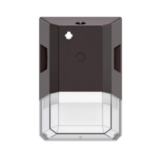 FLK, LED Tunable Mini Wall Pack with Emergency back up , 120-277VAC, 10V DIM, Power: 8/15/25W Selectable, 3000/4000/5000K 3CCT Selectable, 140lm/w, CRI>80, Built-In Photocell on/off and 4W emergency pack built-in, Bronze finish