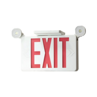 FLK, Double Face Exit Sign COMBO + Two 1.2W Lamp Heads + Emergency Battery Backup